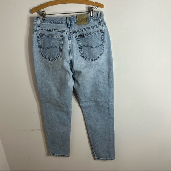 Vintage Lee High Rise Mom Jeans Made in USA 100% Cotton Light Blue Sz 13 - Picture 1 of 5